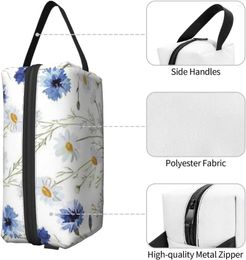 Storage Bags Wild Flowers And Cornflowers Daisies Makeup Bag Cosmetic Travel Organizer Cute Case Purse