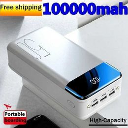 Cell Phone Power Banks New universal 5V 2.1a fast charging 200000 MAh large capacity charging bank fast charging mobile power supply+free delivery J240428