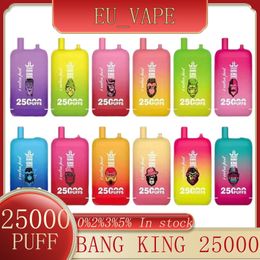 Oryginalny Bang King 25000 Puffs 25k Puff 25000 Dostępowe papierosy elektroniczne Vape 0% 2% 3% 5% 23+23 ml przedpełniona kapsuła 650MAH akumulator Vaper Puff 25k Dual Mesh