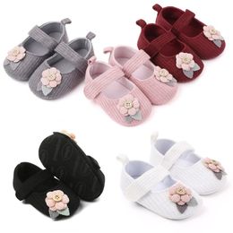 Kids First Walkers Baby toddler shoes soft soled flower front kids Rib cloth shoe Indoor Non-slip Toddler Casual Kids Shoes