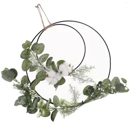 Decorative Flowers Cotton Double Ring Wall Hanging Design Wedding Bouquet Decoration Cross-border Artificial Party Supplies Wreath Plant