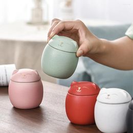 Storage Bottles Ceramic Tea Jar Wide Application Sturdy And Durable Portable Moisture-proof Large Capacity Cute White 150ml