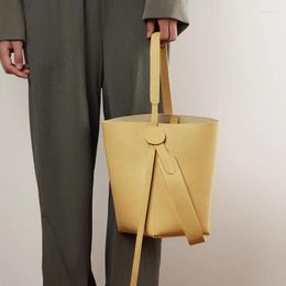 Evening Bags Genuine Leather Women's Tote Bag 2024 Diagonal Span Large Capacity Single Shoulder Cowhide Soft Bucket