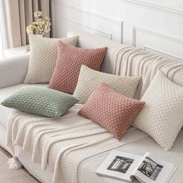 Cushion/Decorative Pink Boho Decor Throw Cover 18x18 Inch for Couch Bed Sofa Modern Farmhouse Home Decor Cute Plush Corduroy Cushion Case