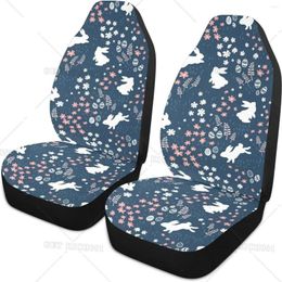 Car Seat Covers Cute Easter Egg Front Cover Non-Slip Accessories Automotive Protectors For Most Cars 2PCS Decor