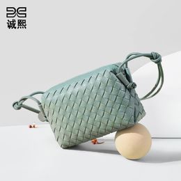 Summer New Style Macaron Small Hand-woven Wholesale Women's Bag Simple Solid Colour Fashionable Versatile Crossbody Small Square Bag