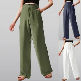 Women's Pants Women High Waisted Wide Leg Suit Casual Straight Pleated Long Trousers Cargo Plus Size Leggings With Pockets 3x