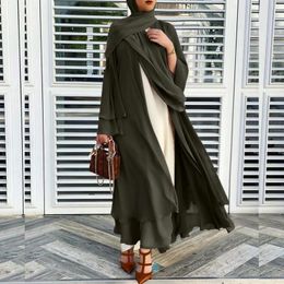 Ethnic Clothing Ramadan Eid Mubarak Chiffon Open Abaya Kimono Dubai Turkey Islam Kaftan Muslim Dress Clothes Abayas For Women Robe Femme