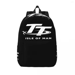 Backpack Isle Of Man Travel Canvas Men Women School Laptop Bookbag Motorcycle College Student Daypack Bags