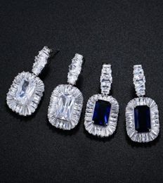 Choucong Brand New Luxury Jewellery 925 Sterling Silver Blue Sapphire CZ Diamond Gemastones Party Women Wedding Stud Earring For Lov6612066