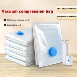 Storage Bags 5pcs Vacuum Bag Space Saver 90% More Compression Organiser With Travel Hand Pump For Blankets Clothes