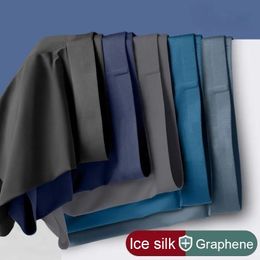 Mens Panties Boxers Ice Silk Man Underwear Boxer Graphene Men Underpants Breathable Comfortable Calzoncillos para hombres L6XL 240412