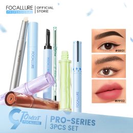 Sets FOCALLURE 9 Anniversary Makeup Set Waterproof Looglasting Matte Lip Gloss Length Mascara Eyebrow Enhancers Pencil Cosmetics Kit