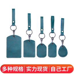 Access Control Card Set Water Drop Key Chain Community Female And Men Ic Student Bus Card Elevator Sensor Protective Cover Genuine Leather
