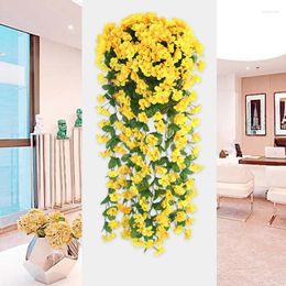 Decorative Flowers Violet Artificial Flower Party Decorations Wall Hanging Basket Orchid Valentine's Day Wedding Family Garden Decoration