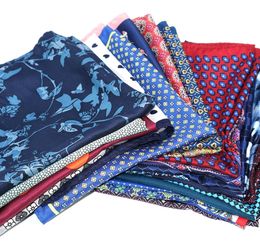 10 Pieces set 32 CM Large Handkerchief Man Paisley Flower Dot Pocket Square Men Paisley Casual Hankies For men039s Suit Wedding7389636