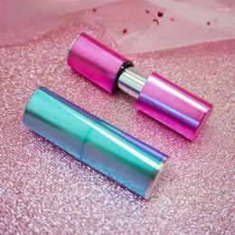 Storage Bottles 12.1MM Empty Lipstick Tube Magnetic Suction Cap Laser Metallic Color Triangle Refillable Bottle DIY Lip Container