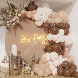 Party Decoration 1set Sand White Beige Brown Balloons Garland Arch Kit Wedding Happy Birthday Supplies Baby Shower Decorations