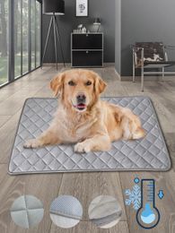 Dog Ice Silk Pad Pet Cooling Mat Mulitple Use Bed For Cat Washable Breathable Cool Summer Blanket y240424