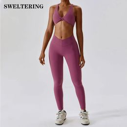 Seamless Tracksuit Yoga Set Workout Outfits for Women 2 Piece Sport Bra High Waist Shorts Leggings Sets Fitness Gym Clothin 240425