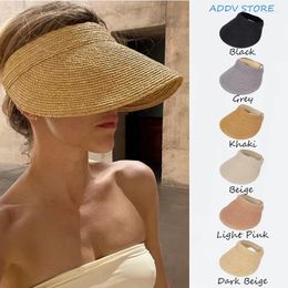 Wide Brim Hats Versatile Korean Style Sun Hat With Lafite Grass Headband For Women's Summer Outdoor Activities