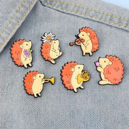 Brooches Animal Hedgehog Lovely Enamel Pins Clothing Backpack Lapel Badges Jewellery Accessories For Festival Party Unisex Gift