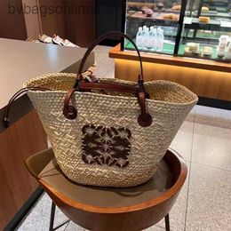 High Quality Original Designer Bags for Loeweelry French Lafite Woven 2024 New Large Capacity Shoulder Vacation Woven Vegetable Basket Tote Bag with Brand Logo