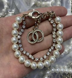 Designer bracelet Shiny Diamond Charm Bracelets luxury Pearl bracelet top designers jewelry Popular Ladies Men love pendants Comes7611220
