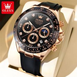 OLEVS Luxury Mens Watches Top Brand Fashion Quartz Wristwatch Sport Chronograph Waterproof Watch For Men Relogios Masculino 240425