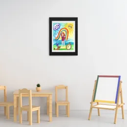 Frames Wooden Kids Art Front Opening Flip Po Frame Oil Painting Storage Box