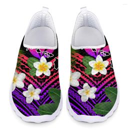 Casual Shoes ELVISWORDS Women's Flat Polynesian Printing Women Sneakers Breathable Slip-On Flats Loafers Fashion Soft Zapatillas Mujer