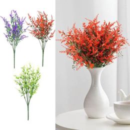 Decorative Flowers Artificial Lavender UV Resistant No Fade Realistic Vibrant Plant Decor For Home Wedding Garden