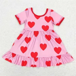Clothing Sets Girls Short Sleeve Skirt Summer Clothes Love Positioning Design Valentine's Day Festival RTS Product