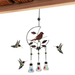 Decorative Figurines Hummingbird Feeder Outdoors Decoration Wind Chimes Birds Food Carrier Garden Hanging Pots Grain Container Bird Feeders