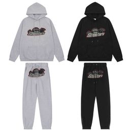 Trendy Trapstar Red And Black Tiger Head Towel Embroidered Men S Women Couple Sweater Pants Casual Set