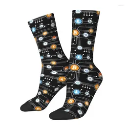 Men's Socks Fashion Cryptocurrency Altcoin Blockchain Logo Dress Unisex Warm Breathbale 3D Printed Ethereum Crew