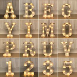 Ornaments Wedding Decorative Name Letters Alphabet Letter LED Lights Luminous Number Lamp Night Light Party Baby Bedroom Decoration Home