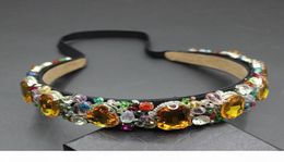 G Fashion Gem Beads Vintage Women Flower Baroque Good Quality Hairband Luxury Crystal Gem Headband Bridal Jewelry 609 S9189431784