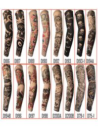 Randomly Trendy Unisex Outdoor Sport AntiUV Fake Tattoo Sleeves Motorcycle Hiking Arm Protective Warm Stocking Sleeves Temporary 4038703