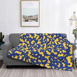 Blankets Composition-Royal / Yellow Trend Style Funny Fashion Soft Throw Blanket Composition Pattern Graphic Design Colour