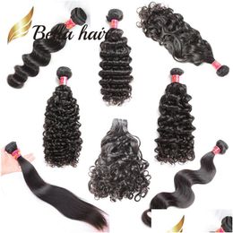 Hair Wefts Bella Brazilian 8-34 Inch Unprocessed Human Bundles Bone Straight Body Wave Loose Deep Curly Water Natural Slay Extensions Dhlhi