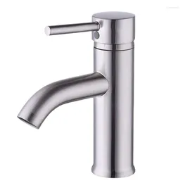 Bathroom Sink Faucets CUPC NSF Certified Brass Modern Faucet Brushed Nickel Single Handle Wash Basin Lavatory Tap Lead-Free