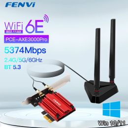 Cards FENVI WiFi 6E 5374Mbps AX210 For Bluetooth5.3 802.11AX 2.4G/5G/6Ghz Wireless PCIE Adapter Network WiFi Card Support PC Win10/11