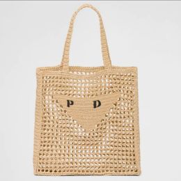 Designer bag Tote Bag Straw bag beach bags Fashion Mesh Hollow Woven Summer Straw bag Large capacity shopping bag brwon apricot summer woven bag Vacation bag