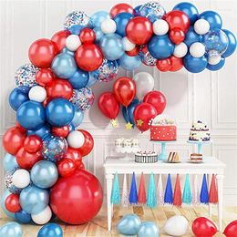 Party Decoration 82pcs Blue Red Balloon Garland Arch Kit White Confetti Balloons Baby Baptism Shower Birthday Wedding Bachelor