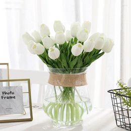 Decorative Flowers 31Pcs Fake Tulips Real Touch Artificial Wedding Decoration Christmas Home Garden Decor