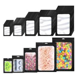 Bags 100 Pcs Flat Foil Zip Lock Bags Bath Salt Cosmetic Bag One Side Clear Mini Thick Mylar Resealable Bags Smell Proof