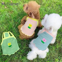 Miflame Comfortable Breathable Pet Cat Dog Clothes Summer Thin Small Dogs Tank Top Teddy Bichon Pomeranian Cool Sling Vest 240423