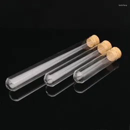 10pcs 20pcs Lab Outside DIA 25mm Glass Round Bottom Test Tube With Cork Stopper Thickened Flat - Mouth Reaction Vessel Glassware
