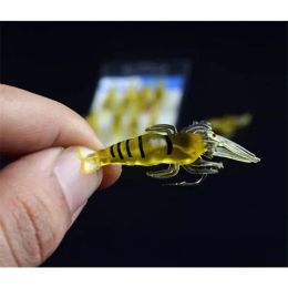 2024 NEW NEW new Luminous Shrimp Fake Baits Soft Simulation Prawn Lure Fishy Smell Artificial Trout Bait with Single Hook Sea Fishing Tool-